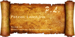 Petres Leontina névjegykártya