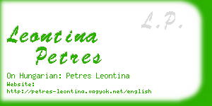 leontina petres business card